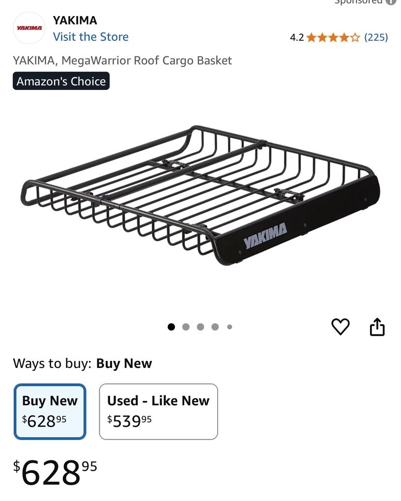 NEW Yakima MegaWarrior Rooftop Cargo Basket