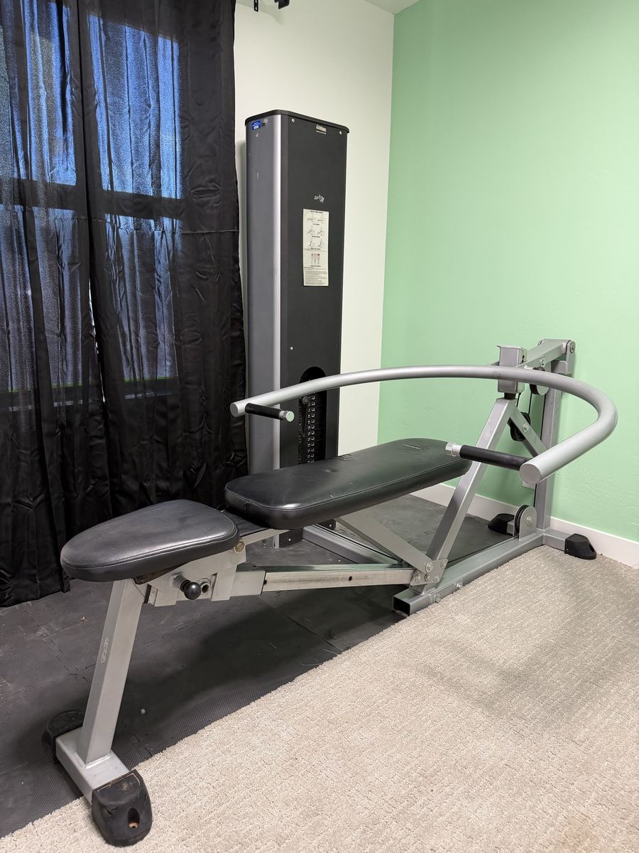 Cable Chest Press Machine with 200lb Weight Stack & Bench