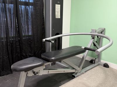 Cable Chest Press Machine with 200lb Weight Stack & Bench