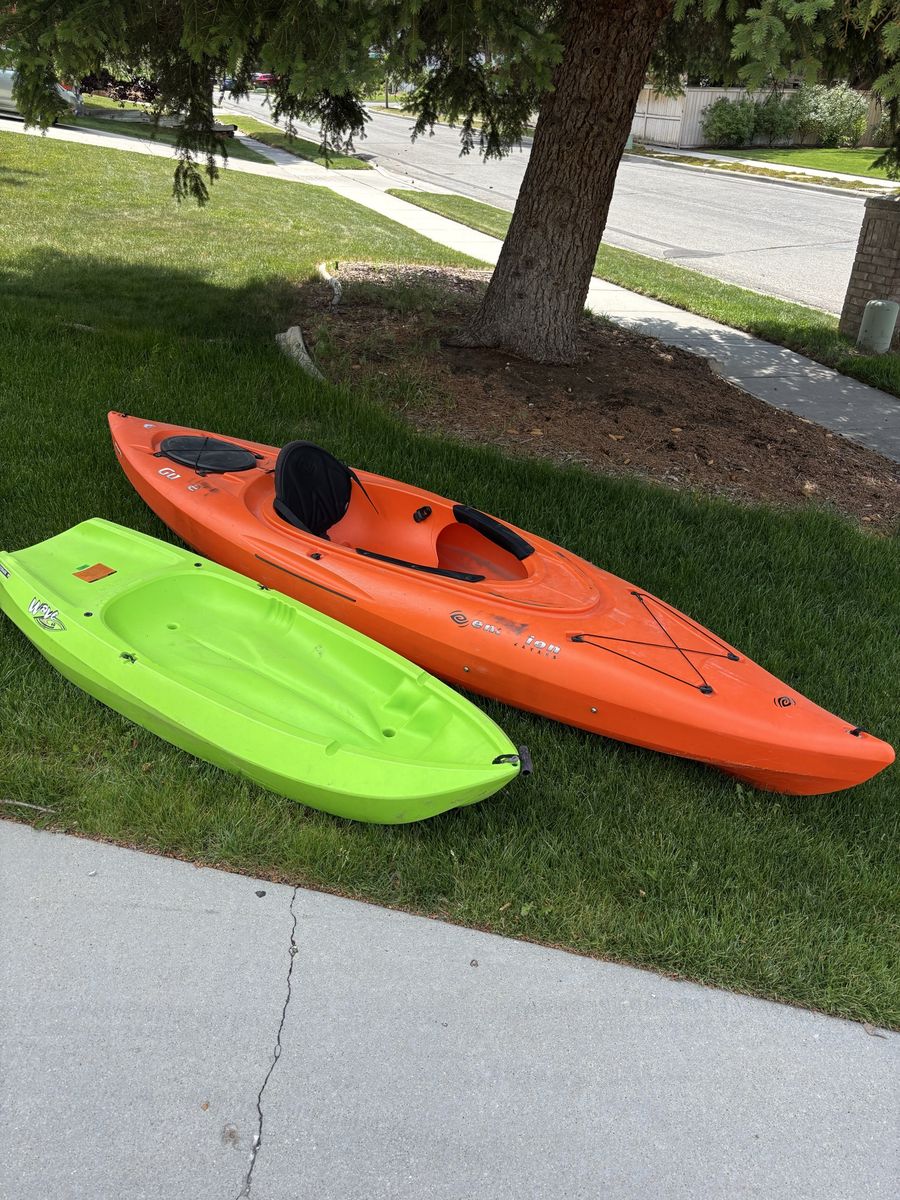 2 Lifetime kayaks for sale - 1 Sit in and 1 Junior