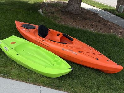 2 Lifetime kayaks for sale - 1 Sit in and 1 Junior