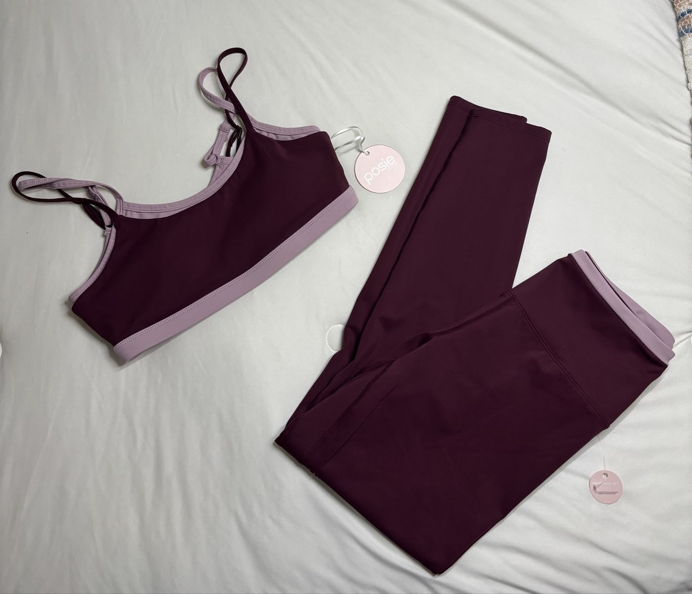 Original Price $100. Posie Active Burgundy Set