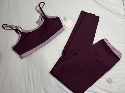 Original Price $100. Posie Active Burgundy Set