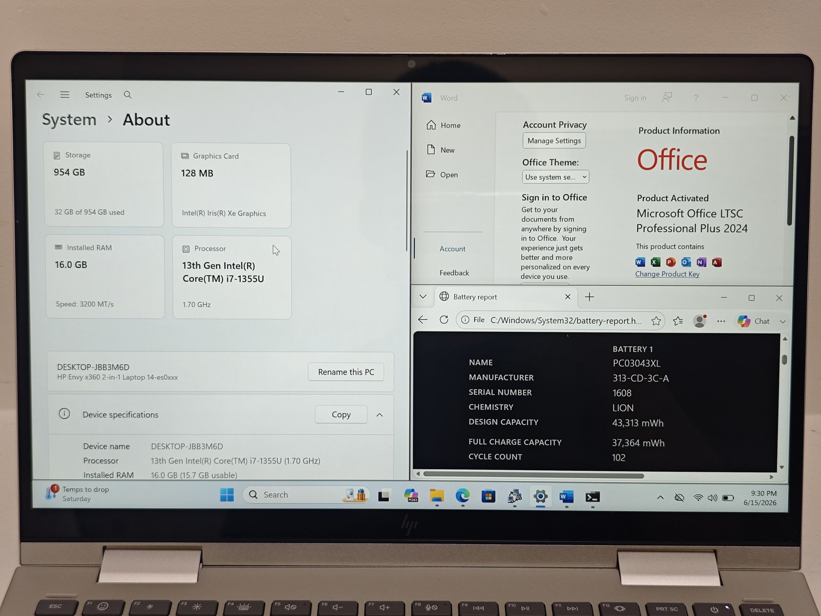 HP Envy x360 2-in-1 14-es0xxx | i7-1355U | 16G/512G to 32G/1T | Office 2024 |  Excellent | 65W Type-C charger