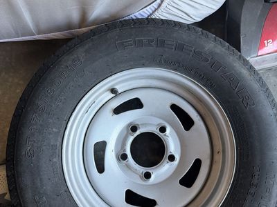 Freestar Radial S/T ST175/80R13 Trailer Tire with 5-Lug Steel Wheel Rim