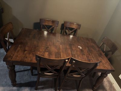 RC Willey's Brown wood kitchen table