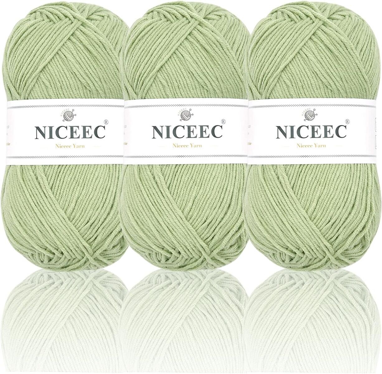 NICEEC 3 Skeins Soft Cotton Yarn, 5Ply, Cotton Blend, Soft & Sturdy