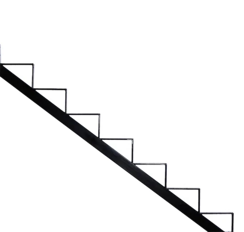 $66 LESS THAN LOWE'S (SET OF 2) BRAND NEW* Pylex 13907 7-Step Black Steel Powder Coated Stair Risers