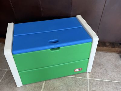 Old large vintage Little Tikes toy box 30” wide 18” tall 18” deep