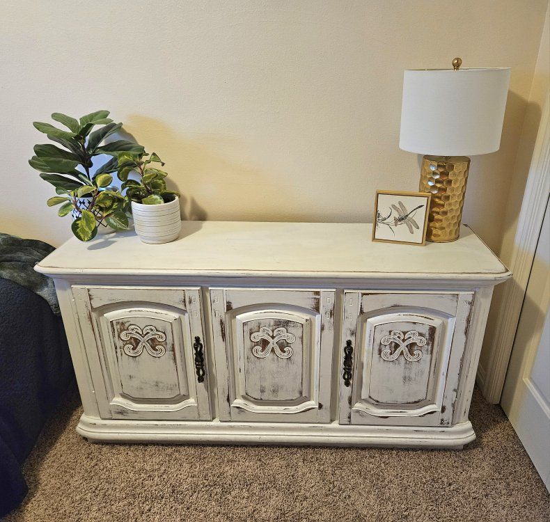 Farmhouse Distressed Cabinet / TV Stand Solid Wood