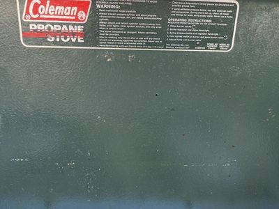 Coleman Propane Stove Classic Green Two Burner Camping Stove Used