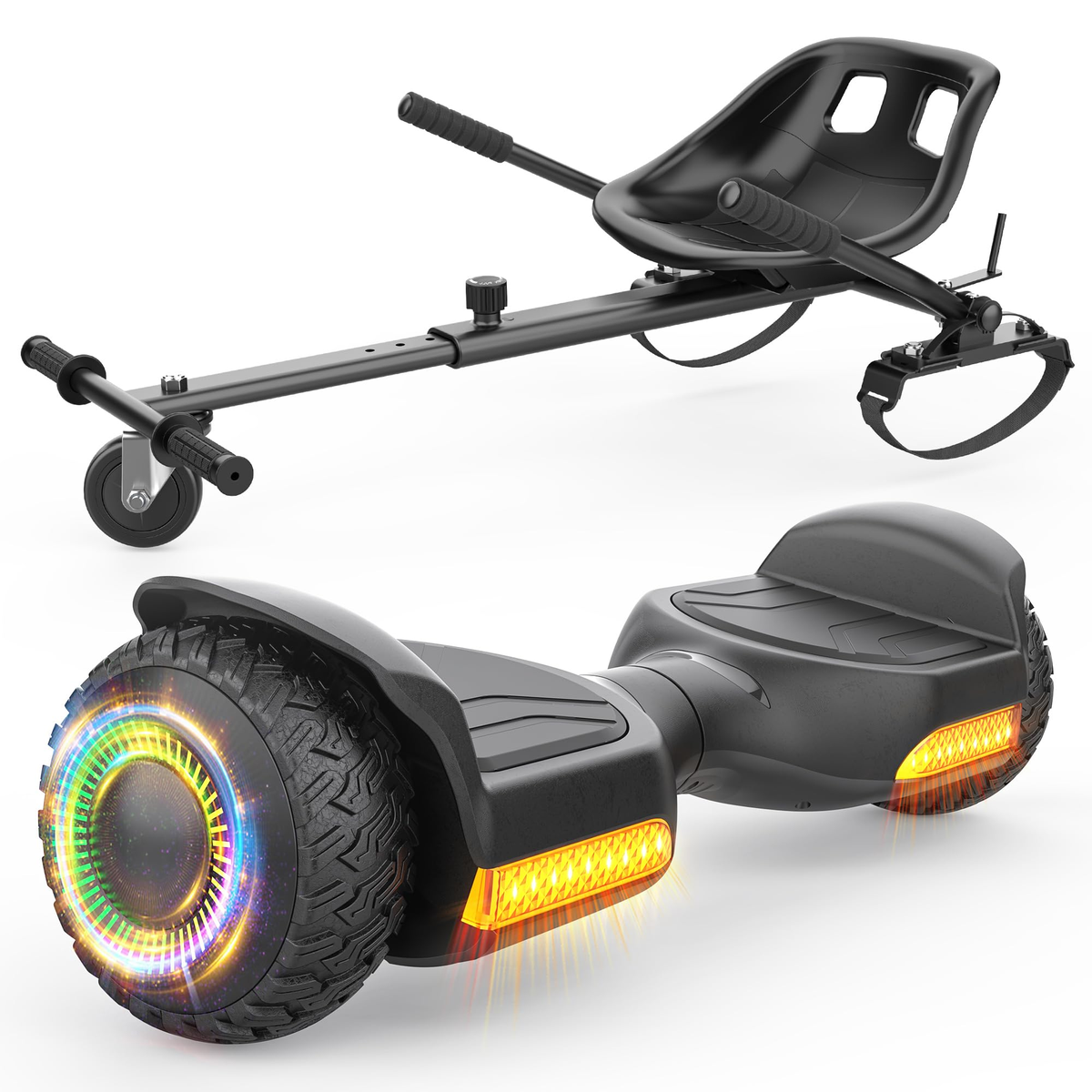 New Hoverboard Gyroor Scooter with Adjustable Seat Attachment, 6.5" All-Terrain Self Balancing Scooter