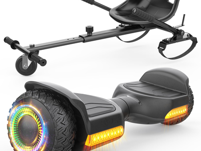 New Hoverboard Gyroor Scooter with Adjustable Seat Attachment, 6.5" All-Terrain Self Balancing Scooter