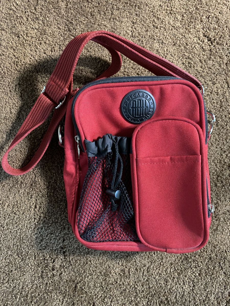 Ricardo Red Canvas Crossbody Travel Bag With Adjustable Strap