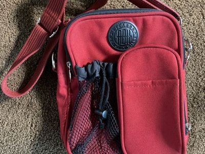 Ricardo Red Canvas Crossbody Travel Bag With Adjustable Strap