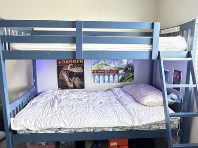 Blue bunk bed