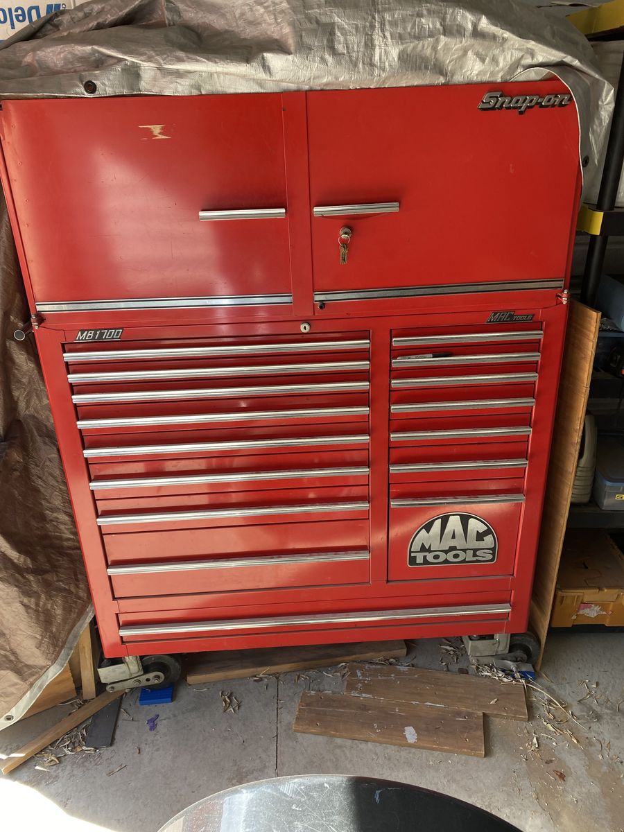 Mac tool Box with snap on tools & other tools