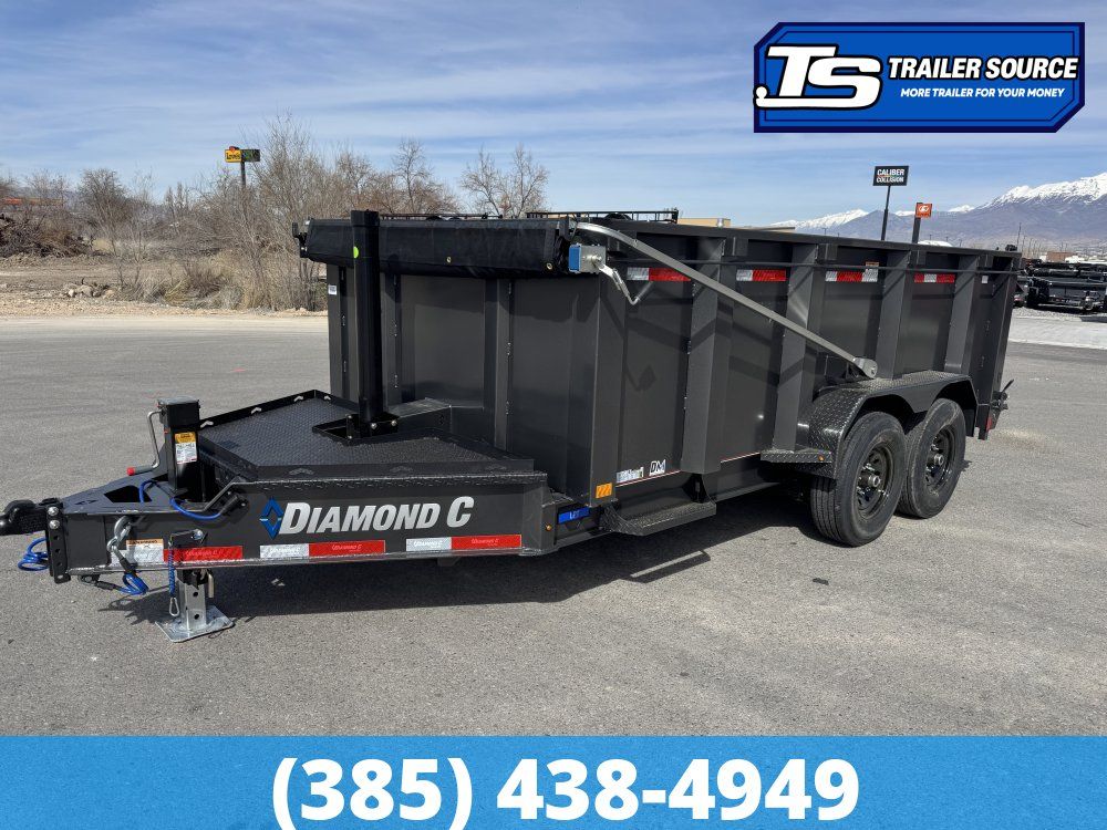 7x14 Diamond C LPT 207 Dump Trailer - 44" Sides - 15.5K GVWR - 14 Ply Tires, Long Arm Tarp