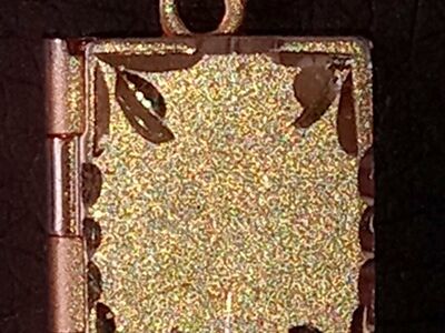 Vintage gold filled book locket charm necklace