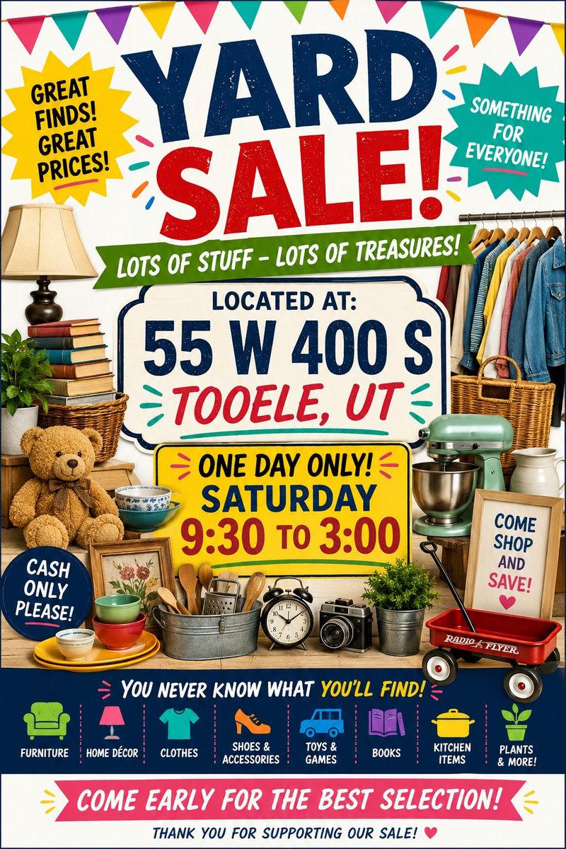 Yard Sale in Tooele, UT - Great Finds & Treasures!