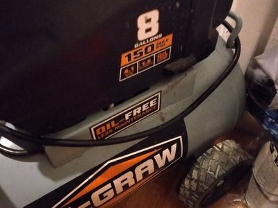 McGraw 8 Gallon 150 PSI Oil-Free Portable Air Compressor