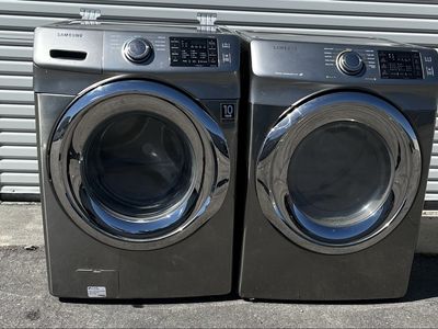 Stackable Samsung Washer & Electric Dryer Set With Stacking Kit, Free Delivery.