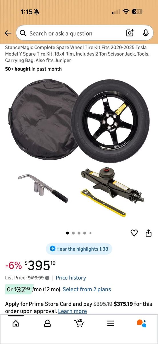 tesla Model Y Spare Tire