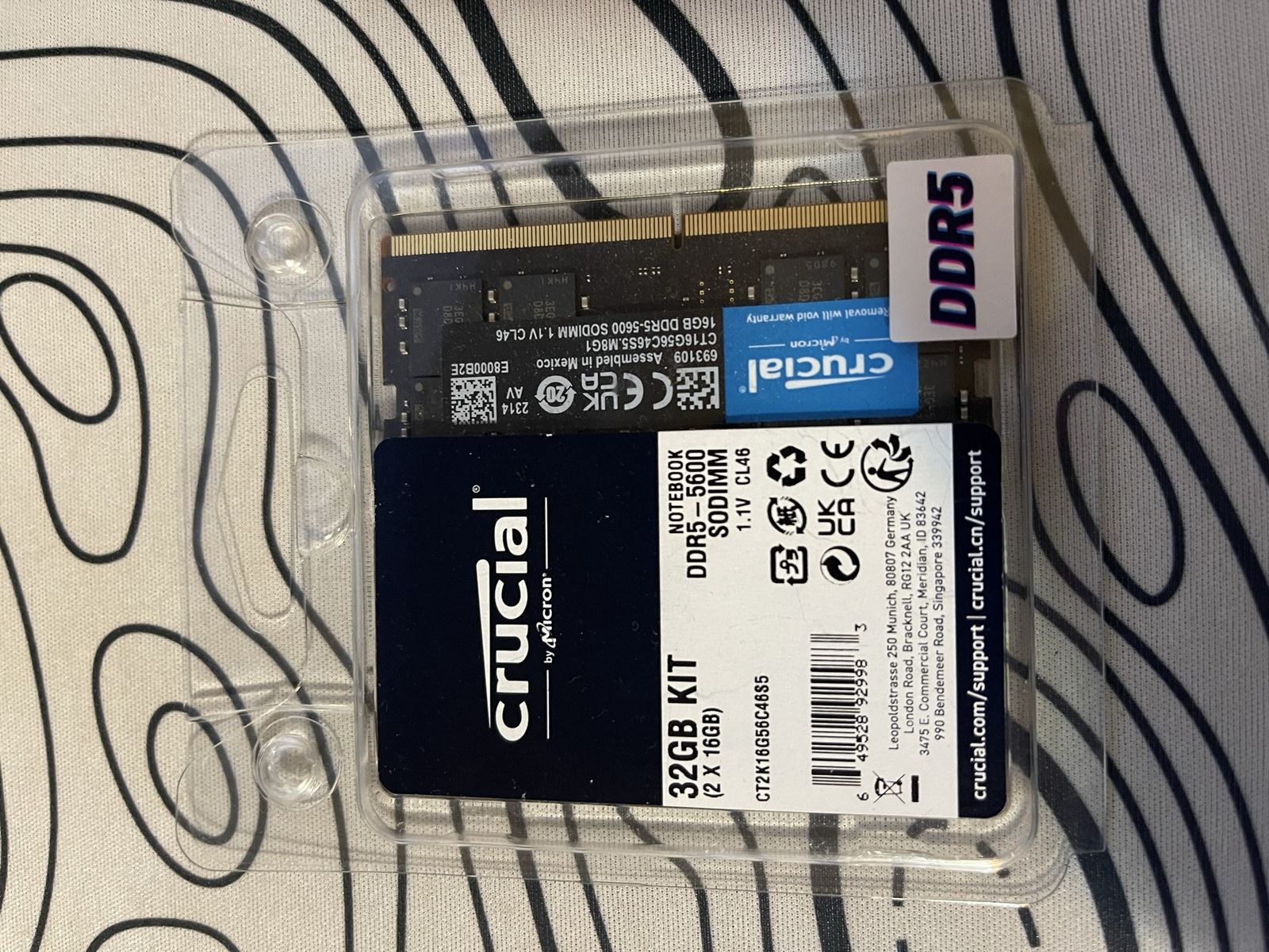 32gb 5600mhz ddr5 sodimm ram crucial