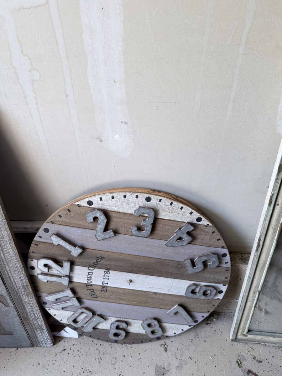 Home Decor Bundle - Wall Art, Decorative Clock, and "EAT" Sign - Farmhouse Style