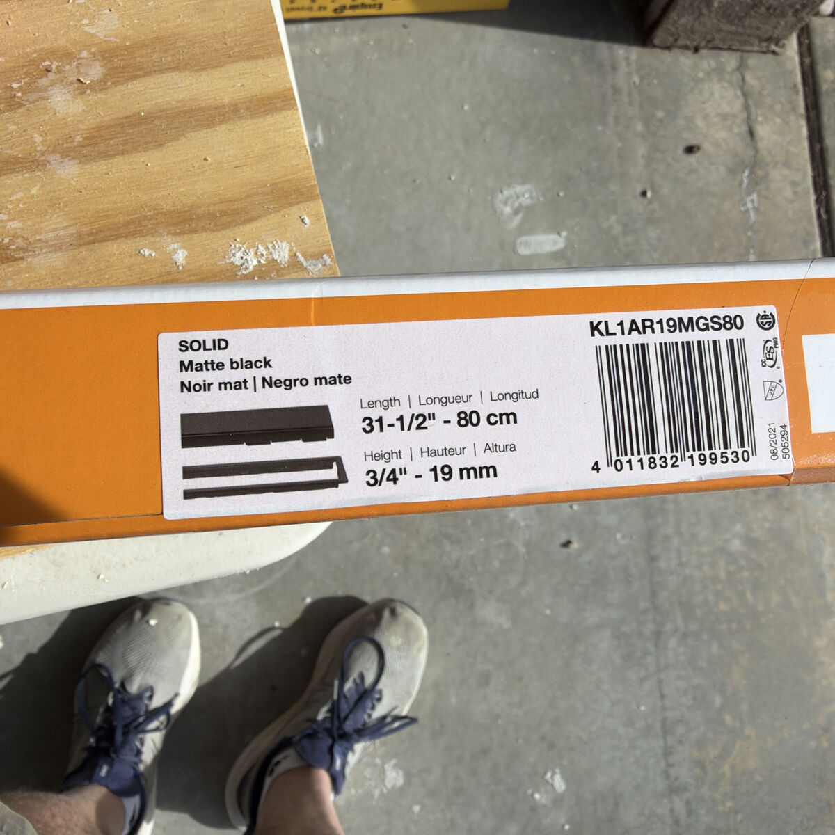 Black Schluter Linear Drain Grate