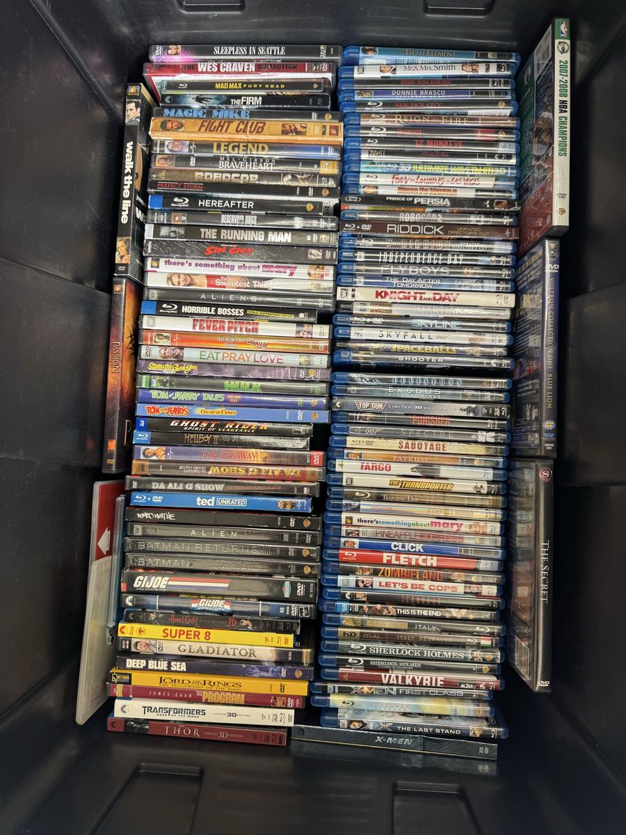 Large Lot of Blu-ray and DVD Movies - Mixed Genres Including Action, Comedy, and Drama