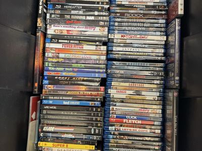 Large Lot of Blu-ray and DVD Movies - Mixed Genres Including Action, Comedy, and Drama