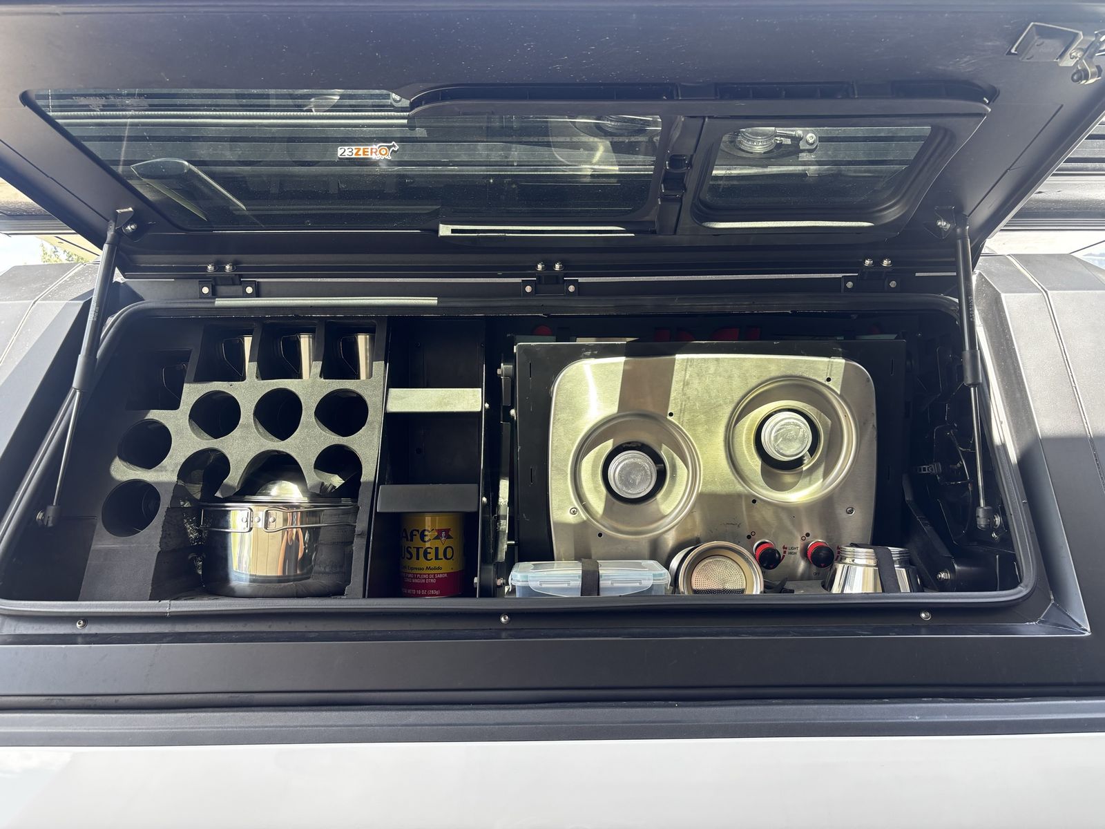 RSI SmartKitchen with Integrated 2-Burner Stove and Storage System for Truck Canopies