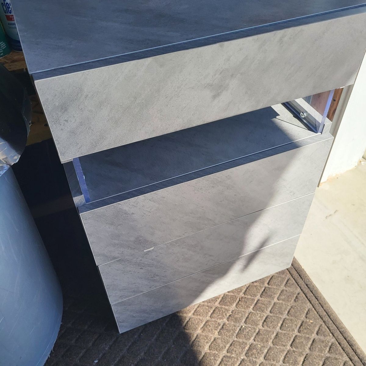 4 Drawer Wood Nightstand w/LED Lights