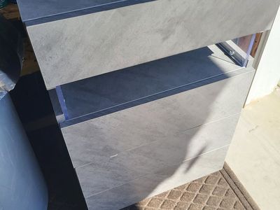 4 Drawer Wood Nightstand w/LED Lights