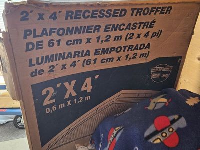 Metalux 2'x4' Recessed Troffer Light Fixture, New in Damaged Box