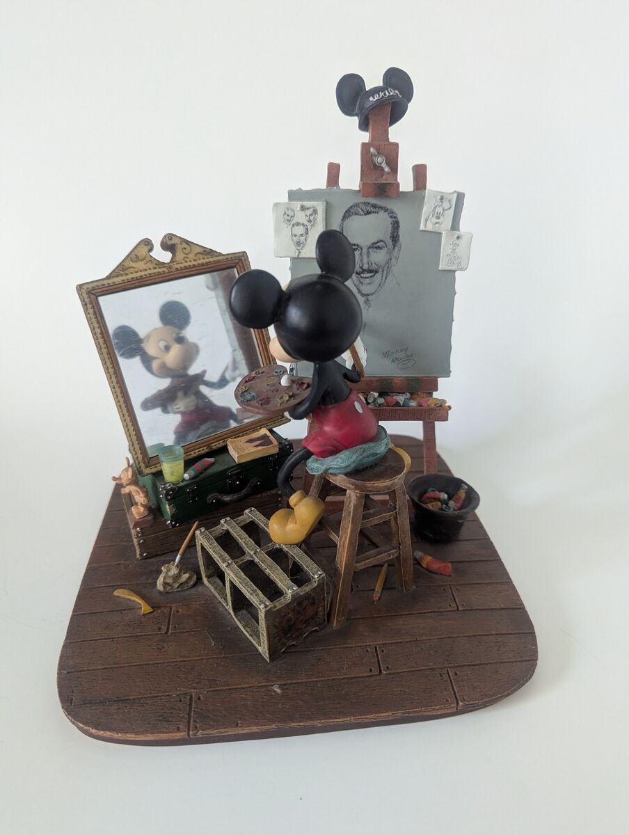 Rare Disney Mickey Mouse "Self Portrait" Figurine, Inspired by Charles Boyer