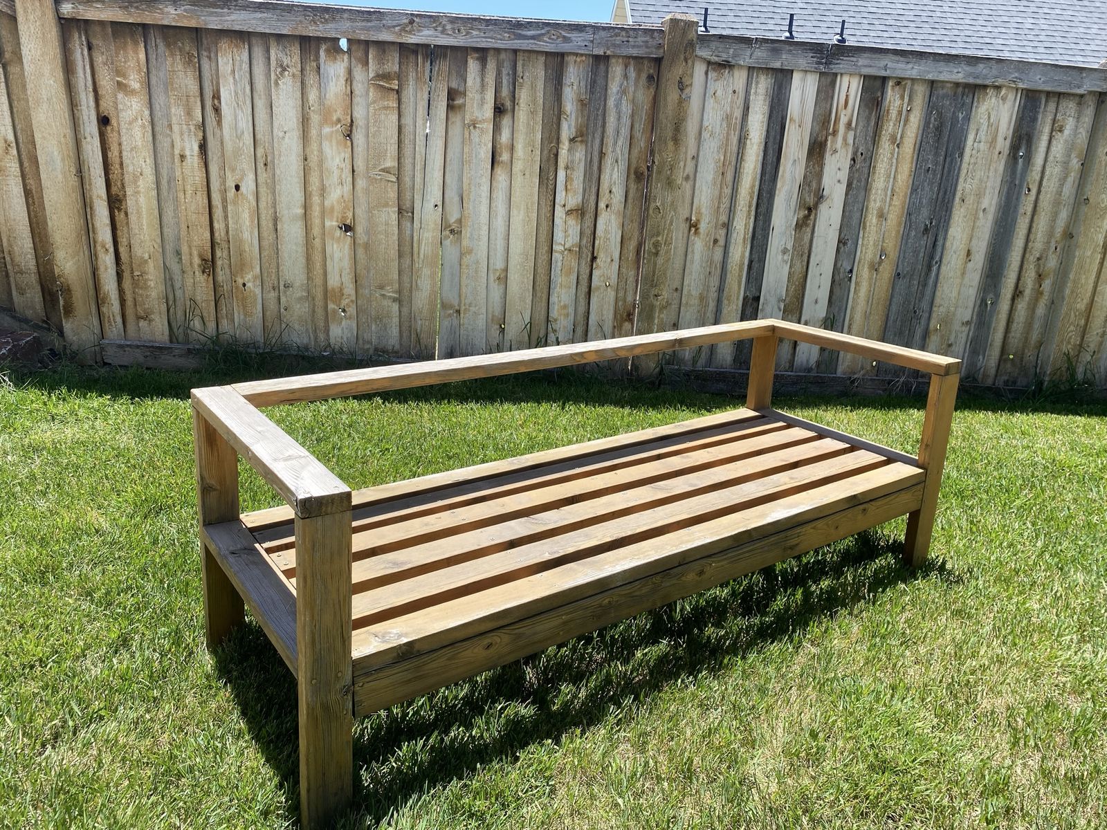 Outdoor wooden couch