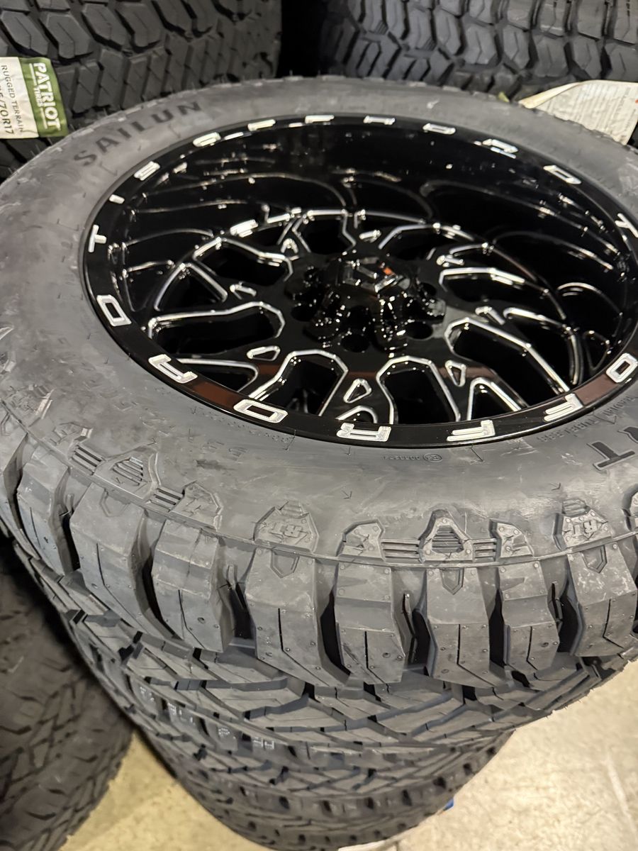 New TIS 544BM 6x5.5 6x135 33x12.50r20 Terramax RT Chevy Silverado 1500 GMC Sierra Ford F150 F 150 3 peak all season snowflake