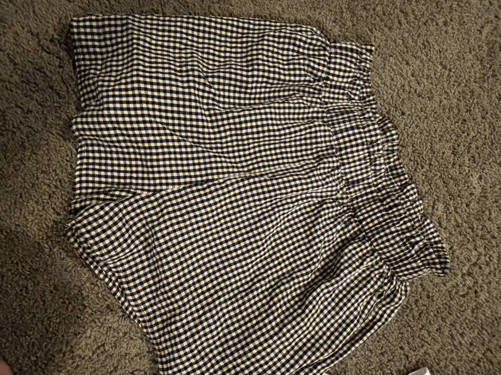 Bohem Plaid Gingham Shorts Black & White Elastic Waist Women's Apparel - Size Small
