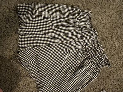 Bohem Plaid Gingham Shorts Black & White Elastic Waist Women's Apparel - Size Small