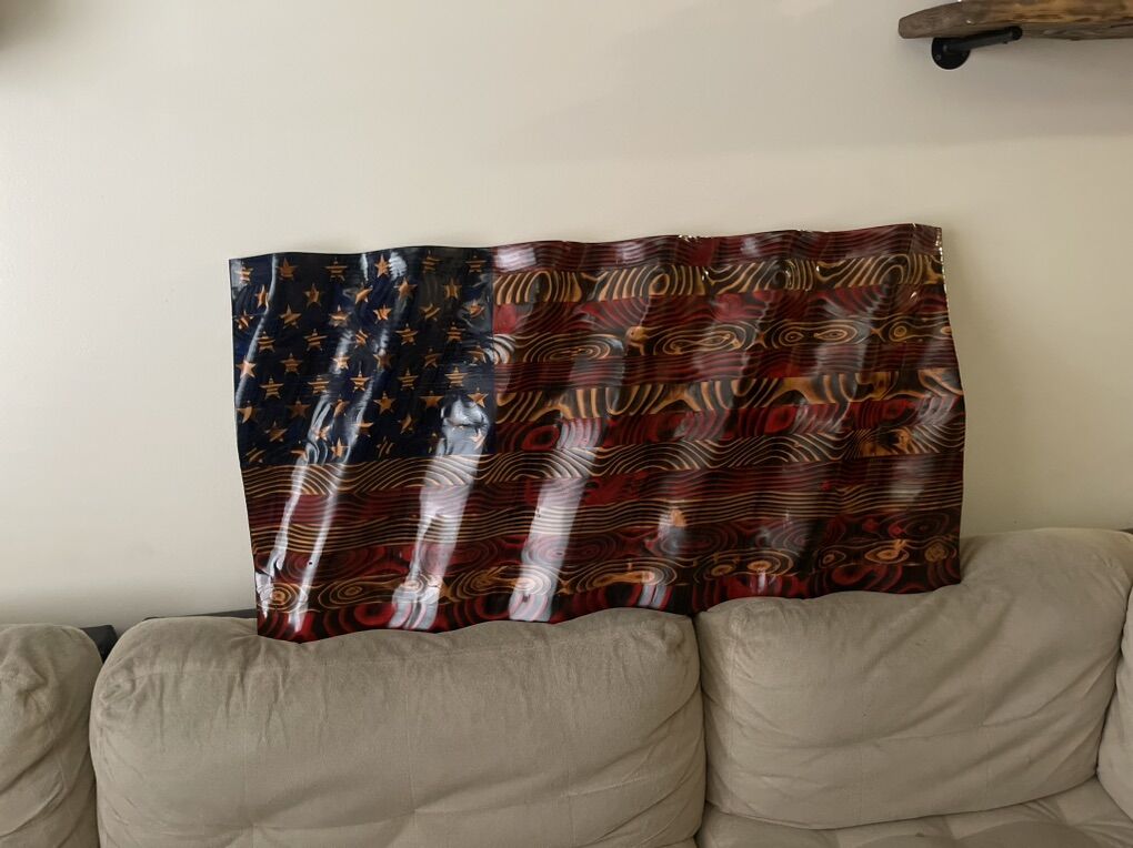 Wavy Wood American Flag