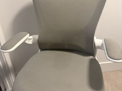 Ergonomic Office Chair - Fog Gray with White Frame