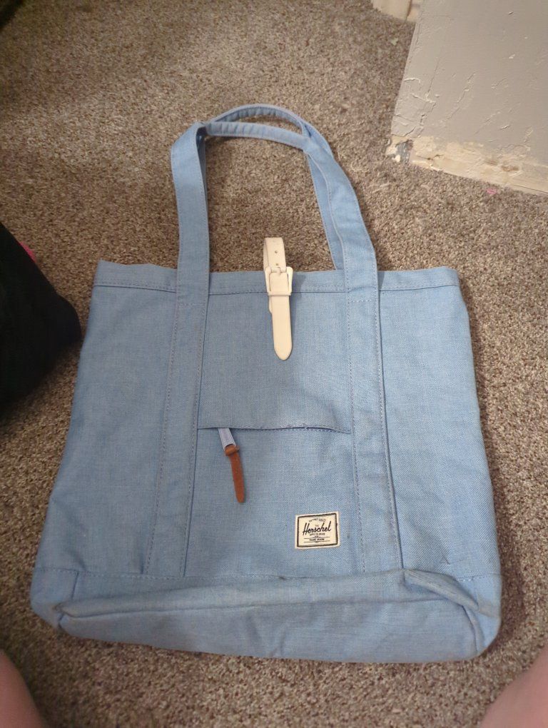 light blue Herschel tote bag