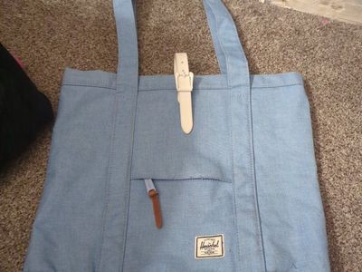 light blue Herschel tote bag