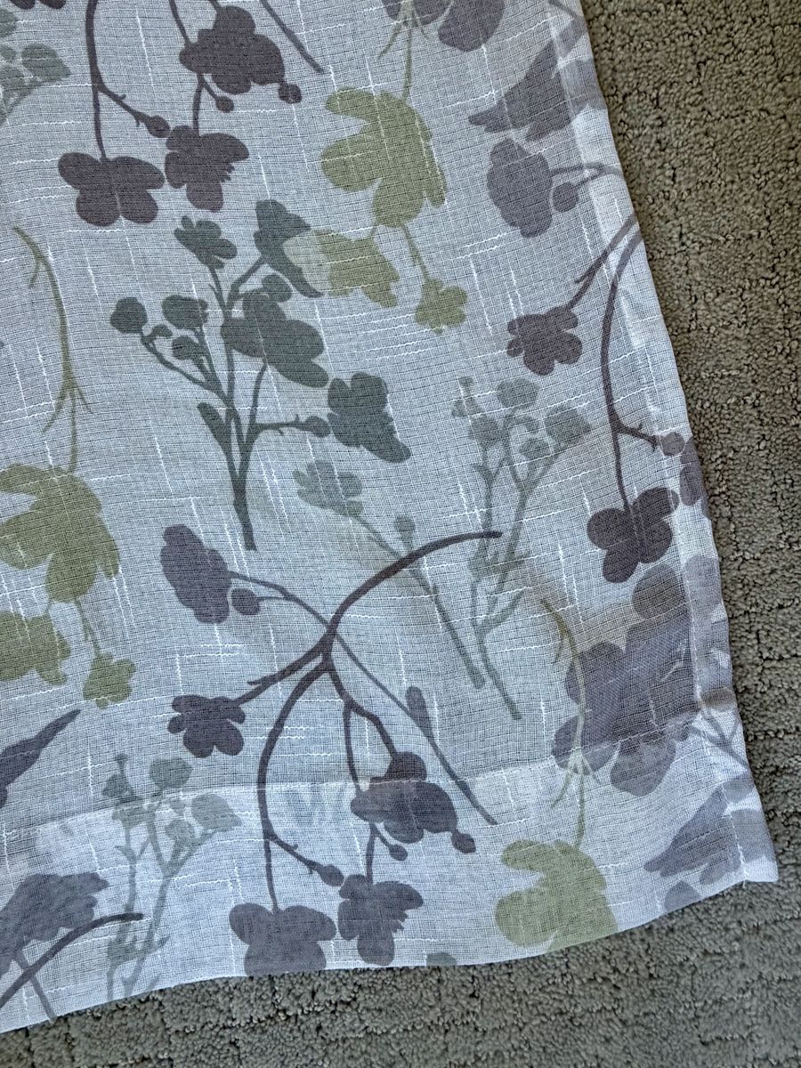 Floral Sheer Grommet Top Curtain Panels Set - Light Filtering Window Treatments