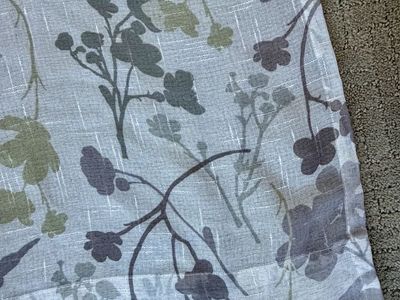 Floral Sheer Grommet Top Curtain Panels Set - Light Filtering Window Treatments