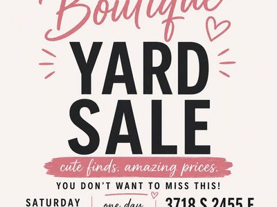 Boutique Yard Sale: Timeless Pieces, Quality Brands, Chic Fashion, Home Decor & More!