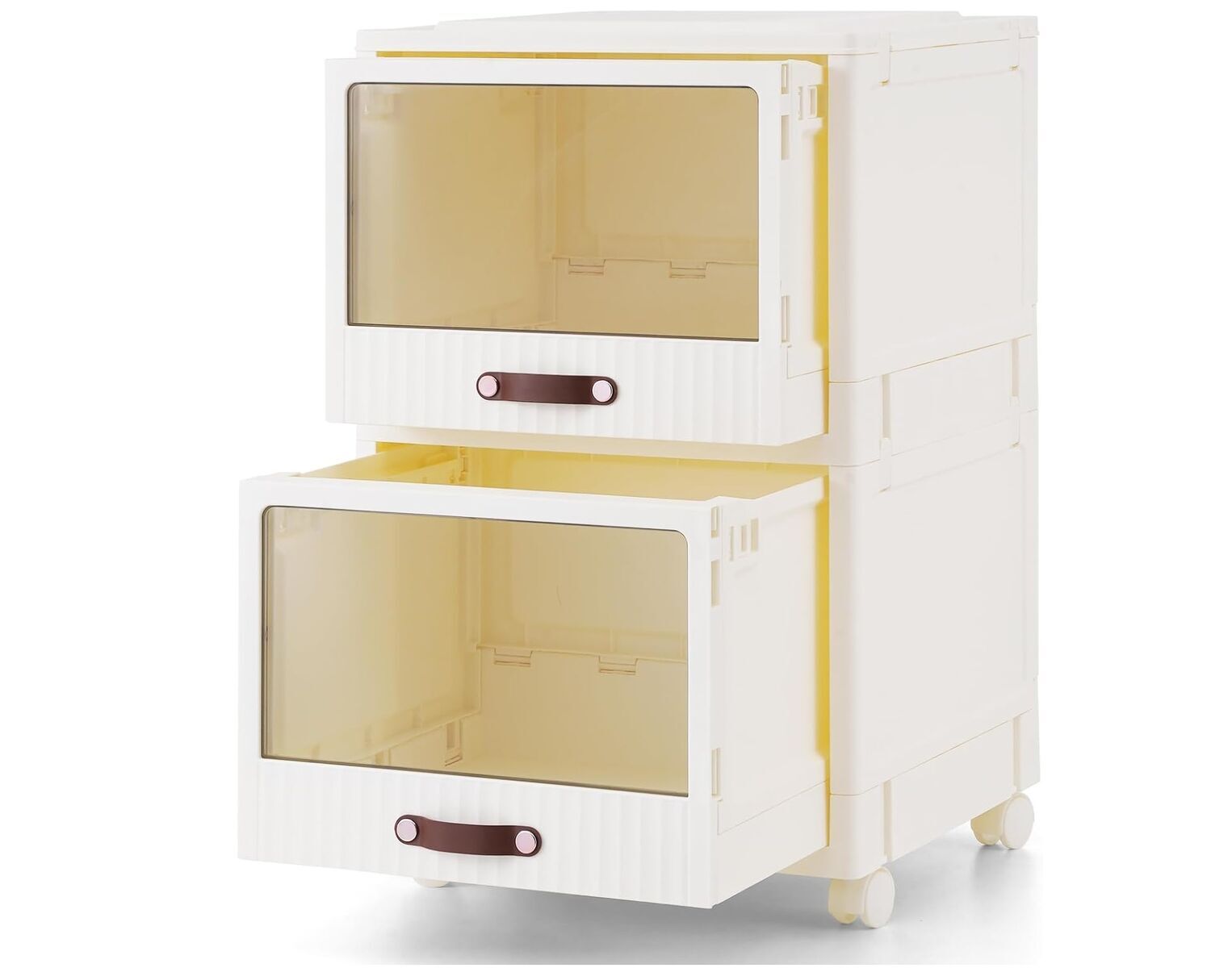 TOPSKY Collapsible Plastic Mobile File Cabinet with Castors for Letter-Size File Folder
