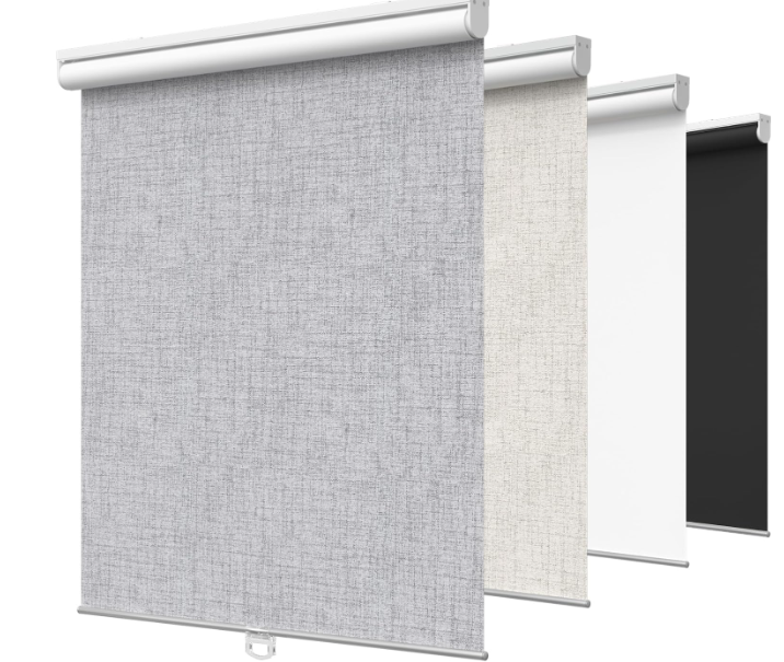 GENIMO Cordless Blackout Roller Shades, 70" W X 72" H, Grey